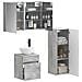 Set di mobili per il bagno 4 pcs Grigio Cemento - Foto miniatura 2