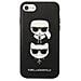 Karl Lagerfeld Klhci8sakickcbk Custodia Nera /nera Saffiano Per Iphone 7/8 / Se 2020 / Se 2022 Con Testa Di Karl E Choupette - Foto miniatura 1