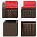 Set di divani 6 pz Marrone e Rosso Rattan sintetico e Acciaio - Foto miniatura 4