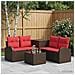 Set di divani 6 pz Marrone e Rosso Rattan sintetico e Acciaio - Foto miniatura 8