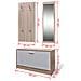Scarpiera in Legno Set 3 in 1 Rovere e Bianco - Foto miniatura 5