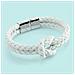 Bracciale da Donna in Pelle Premium, ""Knot"", 16cm, Blu - Foto miniatura 5