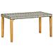 Panchina da Giardino 120 cm Grigia Polyrattan e Legno Acacia - Foto miniatura 1
