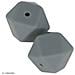 Perlina Di Silicone Esagonale X 2 - 17 Mm - Grigio - Foto miniatura 1