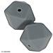 Perlina Di Silicone Esagonale X 2 - 17 Mm - Grigio - Foto miniatura 2