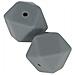 Perlina Di Silicone Esagonale X 2 - 17 Mm - Grigio - Foto miniatura 3
