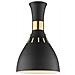 Applique 1 Luce, Nero Midnight, Ottone Brunito, E27 - Foto miniatura 2