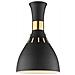 Applique 1 Luce, Nero Midnight, Ottone Brunito, E27 - Foto miniatura 1