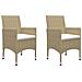Set Bistrot Da Giardino 3 Pz Polyrattan E Vetro Temperato Beige - Foto miniatura 3