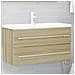 Set Mobili Da Bagno 2 Pz Rovere Sonoma In Truciolato - Foto miniatura 3
