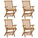 Sedie da Giardino con Cuscini Beige 4 pz Massello di Teak - Foto miniatura 1