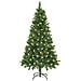 Albero Di Natale Artificiale Con Luci Led E Pigne Verde 150 Cm - Foto miniatura 1