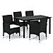 Set Da Pranzo Per Giardino 5 Pz Con Cuscini In Polyrattan Nero - Foto miniatura 2
