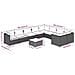 Set Divani Da Giardino 10 Pz Con Cuscini In Polyrattan Marrone - Foto miniatura 6