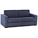 Divano Letto Alena, Divano A 2 Posti, 100% Made In Italy, Sofà Soggiorno Con Apertura Girevole, In Tessuto Imbottito, Con Braccioli Slim, Cm 160x95h90, Blu - Foto miniatura 2