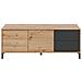 Credenza Arecibo, Madia Moderna A 2 Ante, Buffet Da Soggiorno, Mobile Porta Tv, Madia Con Piedini Per Salotto, 130x41h47 Cm, Rovere Nodi E Antracite - Foto miniatura 2