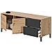 Credenza Arecibo, Madia Moderna A 2 Ante, Buffet Da Soggiorno, Mobile Porta Tv, Madia Con Piedini Per Salotto, 130x41h47 Cm, Rovere Nodi E Antracite - Foto miniatura 3
