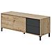 Credenza Arecibo, Madia Moderna A 2 Ante, Buffet Da Soggiorno, Mobile Porta Tv, Madia Con Piedini Per Salotto, 130x41h47 Cm, Rovere Nodi E Antracite - Foto miniatura 4