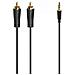 3.5mm Jack Plug To 2x Rca Plugs, Gold-plated, 3 Metre - Foto miniatura 1