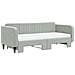 Divano Letto Estraibile Materassi Grigio Chiaro 90x200 Velluto - Foto miniatura 5
