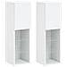 Mobili Porta Tv Con Luci Led 2 Pz Bianchi 30,5x30x102 Cm - Foto miniatura 2