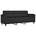 Divano A 3 Posti Nero 180 Cm In Tessuto Microfibra - Foto miniatura 2