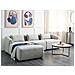 Divano Angolare 3 Posti Svansele Tessuto Grigio Chiaro Lato Destro - Foto miniatura 1