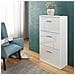 Scarpiera 3 Ante Ripiani Doppia Profondita In Legno 59x22x105 Cm Bianco Lucido - Foto miniatura 5