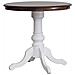 Tavolo Tavolino Rotondo Legno Shabby Bianco Noce 80x80x78 - Foto miniatura 1