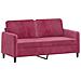 Lusso Casadino -  Divano A 2 Posti Rosso Vino 140 Cm In Velluto - Foto miniatura 1