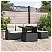 Set divano da giardino  da 6 pezzi con cuscini in polyrattan nero, Divano da giardino  da 2 posti con storage e cuscini in polyrattan nero - Foto miniatura 2