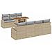 Set Divano da Giardino 8 Pezzi con Cuscini Beige Rattan Polietilene, Divano da Giardino 2 Posti con Ripostiglio e Cuscini Beige Rattan Polietilene - Foto miniatura 1