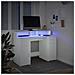 Scrivania con Luci LED Bianca 120x55x91 cm in Truciolato - Foto miniatura 5
