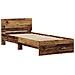 Struttura Letto senza Materasso con Testiera Legno Vecchio 75x190 cm - Foto miniatura 3