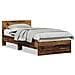 Struttura Letto senza Materasso con Testiera Legno Vecchio 75x190 cm - Foto miniatura 4