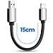 Imballare 5x Mini Cavi Usb A Usb-c 15cm Carplay, Android Auto, Stazione Di Ricarica - Foto miniatura 5