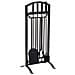 Set Di Attrezzi Per Camino In Metallo Nero 5 Pezzi 31x27x75,8h Cm - Foto miniatura 1