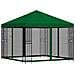 Gazebo da giardino con pareti laterali 3 x 3 m Verde - Foto miniatura 3