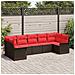 Set Divano da Giardino con cuscino 7 pcs Marrone Poly Rattan - Foto miniatura 2