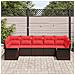 Set Divano da Giardino con cuscino 7 pcs Marrone Poly Rattan - Foto miniatura 3