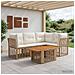 Set Divano da Giardino 4 pz Naturale e Bianco Crema polyrattan - Foto miniatura 7