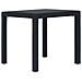 Tavolo Da Giardino Antracite 79x79x72 Cm Plastica Stile Rattan - Foto miniatura 1