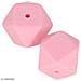 Perlina Di Silicone Esagonale X 2 - 17 Mm - Rosa - Foto miniatura 1