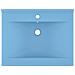 Lavandino con Foro Rubinetto Azzurro Opaco 60x46 cm in Ceramica - Foto miniatura 2