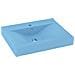 Lavandino con Foro Rubinetto Azzurro Opaco 60x46 cm in Ceramica - Foto miniatura 1