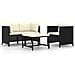 Set Divani Da Giardino 4 Pz Con Cuscini In Polyrattan Nero - Foto miniatura 1