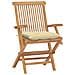 Sedie da Giardino con Cuscini Bianco Crema 4pz Massello di Teak - Foto miniatura 6