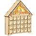 Calendario Dell'avvento In Legno Con 24 Cassetti E Presepe Intagliato 26.6x6x30cm - Legno - Foto miniatura 1
