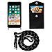 Catena Di Telefoni Cellulari Compatibile Con Apple Iphone 8 Plus / 7 Plus / 7s Plus In Nero Argento - Coperchio Protettivo In Silicone Con Anelli D'argento, Cinturino In Corda E Custodia Staccabile - Foto miniatura 6