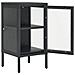 Credenza Antracite 38x35x70 Cm In Acciaio E Vetro - Foto miniatura 4